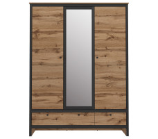 Шкаф Loft SZF3D2S 165*61*220.5 дуб вотан / черный матовый