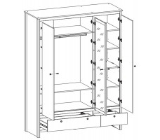 Шкаф Loft SZF3D2S 165*61*220.5 дуб вотан / черный матовый