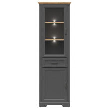 Шкаф Jasmin REG1W1D1S 65,5*41*204 дуб артизан / графит (с подсветкой)