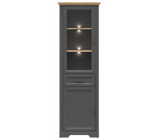 Шкаф Jasmin REG1W1D1S 65,5*41*204 дуб артизан / графит (с подсветкой)