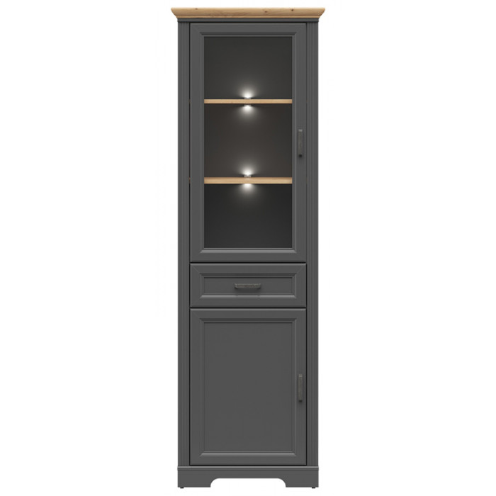 Шкаф Jasmin REG1W1D1S 65,5*41*204 дуб артизан / графит (с подсветкой)