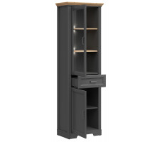 Шкаф Jasmin REG1W1D1S 65,5*41*204 дуб артизан / графит (с подсветкой)