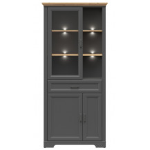 Шкаф Jasmin REG1W2D1S 93*41*204 дуб артизан / графит (с подсветкой)