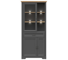 Шкаф Jasmin REG1W2D1S 93*41*204 дуб артизан / графит (с подсветкой)