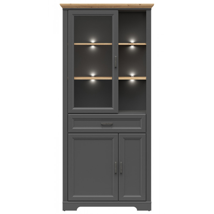 Шкаф Jasmin REG1W2D1S 93*41*204 дуб артизан / графит (с подсветкой)