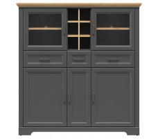Шкаф Jasmin REG2W3D3S 143*41*150 дуб артизан / графит