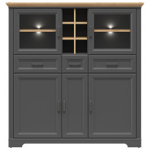 Шкаф Jasmin REG2W3D3S 143*41*150 дуб артизан / графит (с подсветкой)