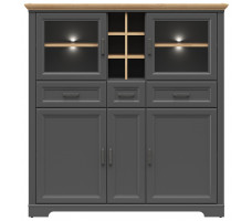 Шкаф Jasmin REG2W3D3S 143*41*150 дуб артизан / графит (с подсветкой)