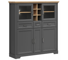 Шкаф Jasmin REG2W3D3S 143*41*150 дуб артизан / графит (с подсветкой)
