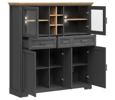 Шкаф Jasmin REG2W3D3S 143*41*150 дуб артизан / графит (с подсветкой)