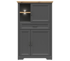 Шкаф Jasmin REG3D1S 93*41*150 дуб артизан / графит (с подсветкой)