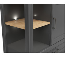 Шкаф Jasmin REG3D1S 93*41*150 дуб артизан / графит (с подсветкой)