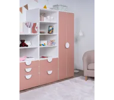 Шкаф Mebelain Пикси 60*57*180 распашной с полкой розовый