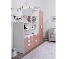 Шкаф Mebelain Пикси 60*57*180 распашной с полкой розовый