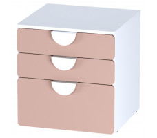 Комод Mebelain Пикси 3 ящика 60*57*60 розовый