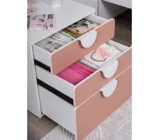 Комод Mebelain Пикси 3 ящика 60*57*60 розовый
