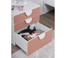 Комод Mebelain Пикси 3 ящика 60*57*60 розовый