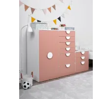 Комод Mebelain Пикси 3 ящика 60*57*60 розовый