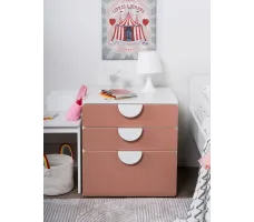 Комод Mebelain Пикси 3 ящика 60*57*60 розовый
