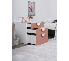 Комод Mebelain Пикси 3 ящика 60*57*60 розовый