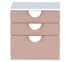 Комод Mebelain Пикси 3 ящика 60*57*60 розовый