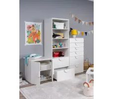 Комод Mebelain Пикси 6 ящиков 60*57*120 белый
