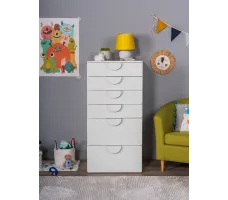 Комод Mebelain Пикси 6 ящиков 60*57*120 белый