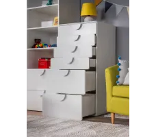 Комод Mebelain Пикси 6 ящиков 60*57*120 белый