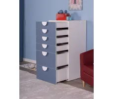 Комод Mebelain Пикси 6 ящиков 60*57*120 синий