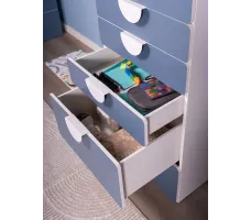 Комод Mebelain Пикси 6 ящиков 60*57*120 синий