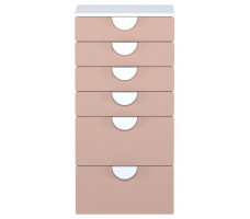 Комод Mebelain Пикси 6 ящиков 60*57*120 розовый