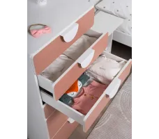 Комод Mebelain Пикси 6 ящиков 60*57*120 розовый