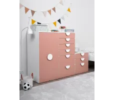 Комод Mebelain Пикси 6 ящиков 60*57*120 розовый