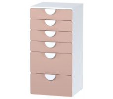 Комод Mebelain Пикси 6 ящиков 60*57*120 розовый