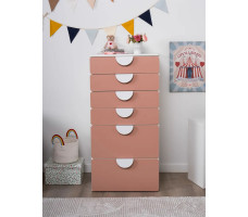 Комод Mebelain Пикси 6 ящиков 60*57*120 розовый