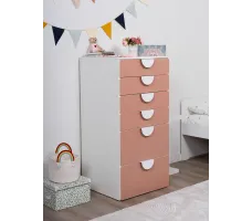 Комод Mebelain Пикси 6 ящиков 60*57*120 розовый
