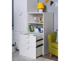 Стеллаж Mebelain Пикси 3 ящика 60*57*120 белый