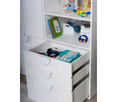 Стеллаж Mebelain Пикси 3 ящика 60*57*120 белый