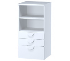 Стеллаж Mebelain Пикси 3 ящика 60*57*120 белый