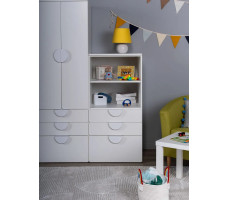 Стеллаж Mebelain Пикси 3 ящика 60*57*120 белый