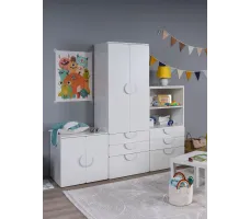 Стеллаж Mebelain Пикси 3 ящика 60*57*120 белый