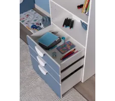 Стеллаж Mebelain Пикси 3 ящика 60*57*120 синий