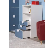 Стеллаж Mebelain Пикси 3 ящика 60*57*120 синий
