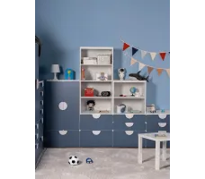 Стеллаж Mebelain Пикси 3 ящика 60*57*120 синий