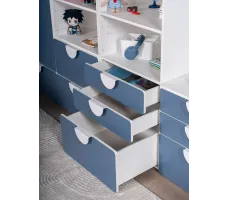 Стеллаж Mebelain Пикси 3 ящика 60*57*120 синий