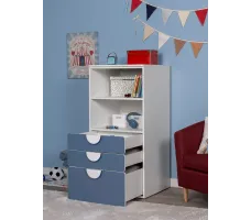Стеллаж Mebelain Пикси 3 ящика 60*57*120 синий