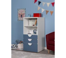 Стеллаж Mebelain Пикси 3 ящика 60*57*120 синий
