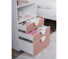 Стеллаж Mebelain Пикси 3 ящика 60*57*120 розовый