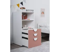 Стеллаж Mebelain Пикси 3 ящика 60*57*120 розовый