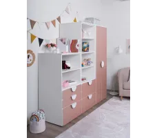 Стеллаж Mebelain Пикси 3 ящика 60*57*120 розовый